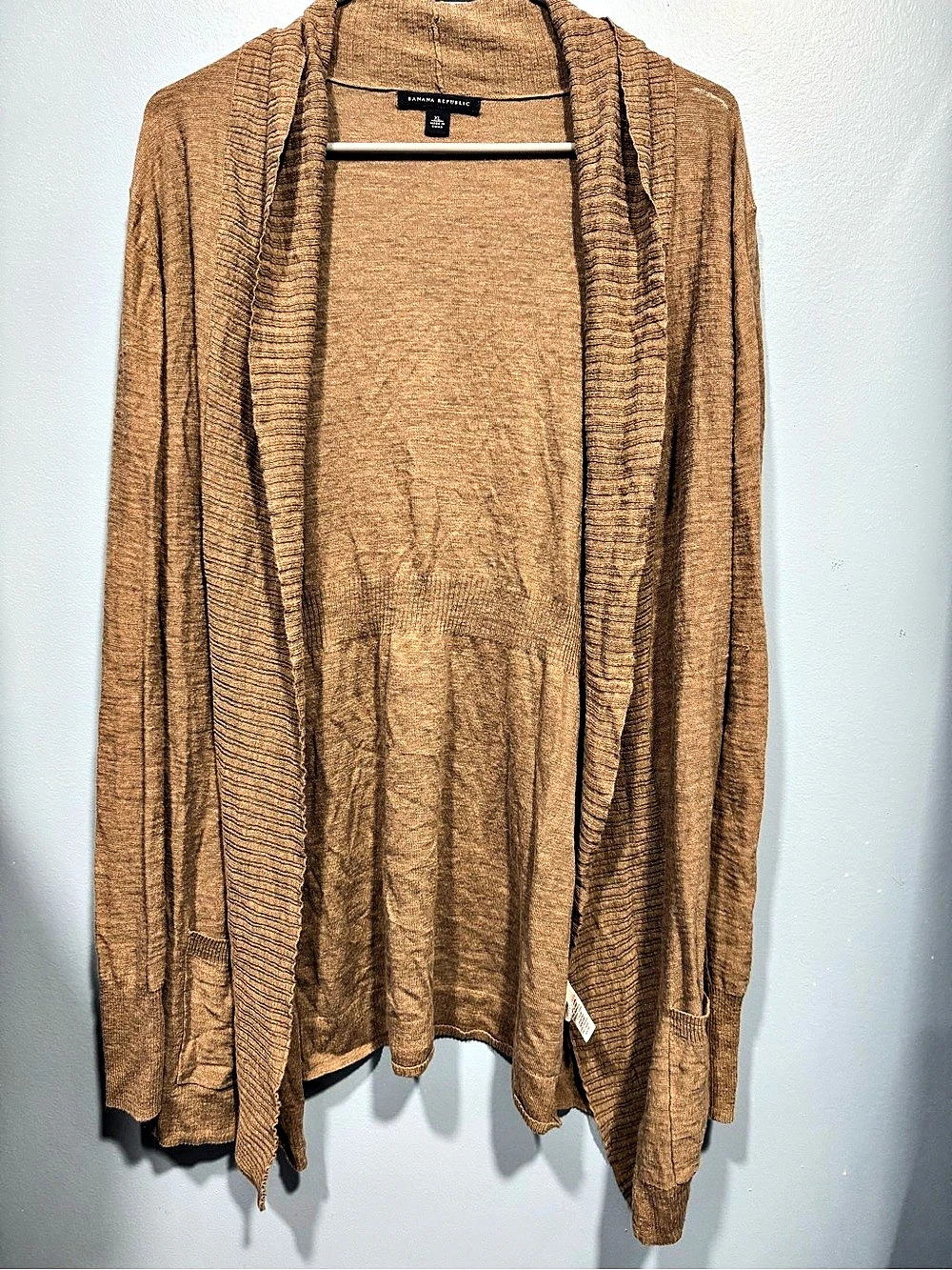 Banana Republic Brown Open Front Cotton Cardigan XL